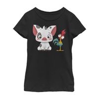 Beach Buds Little & Big Kid Girls Crew Neck Short Sleeve Slim Fit Princess Moana Graphic T-Shirt