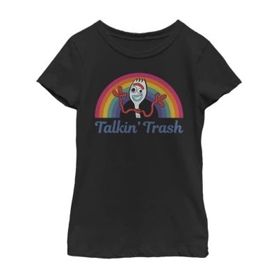 Talkin Trash Little & Big Kid Girls Crew Neck Short Sleeve Slim Fit Toy Story Graphic T-Shirt