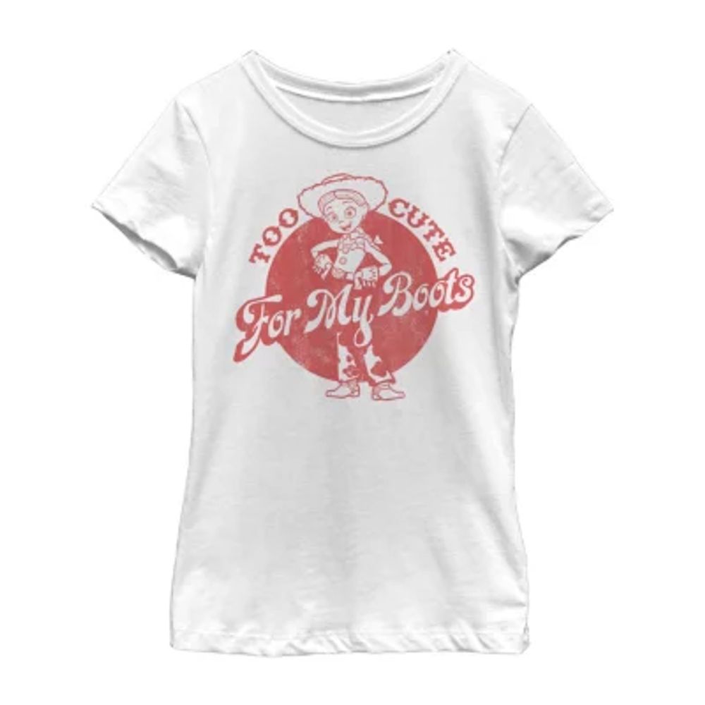 Little & Big Kid Girls Crew Neck Short Sleeve Slim Fit Toy Story Graphic T-Shirt