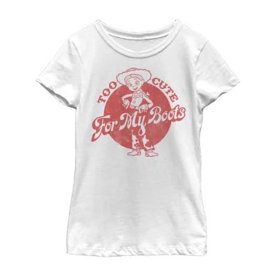 Little & Big Kid Girls Crew Neck Short Sleeve Slim Fit Toy Story Graphic T-Shirt
