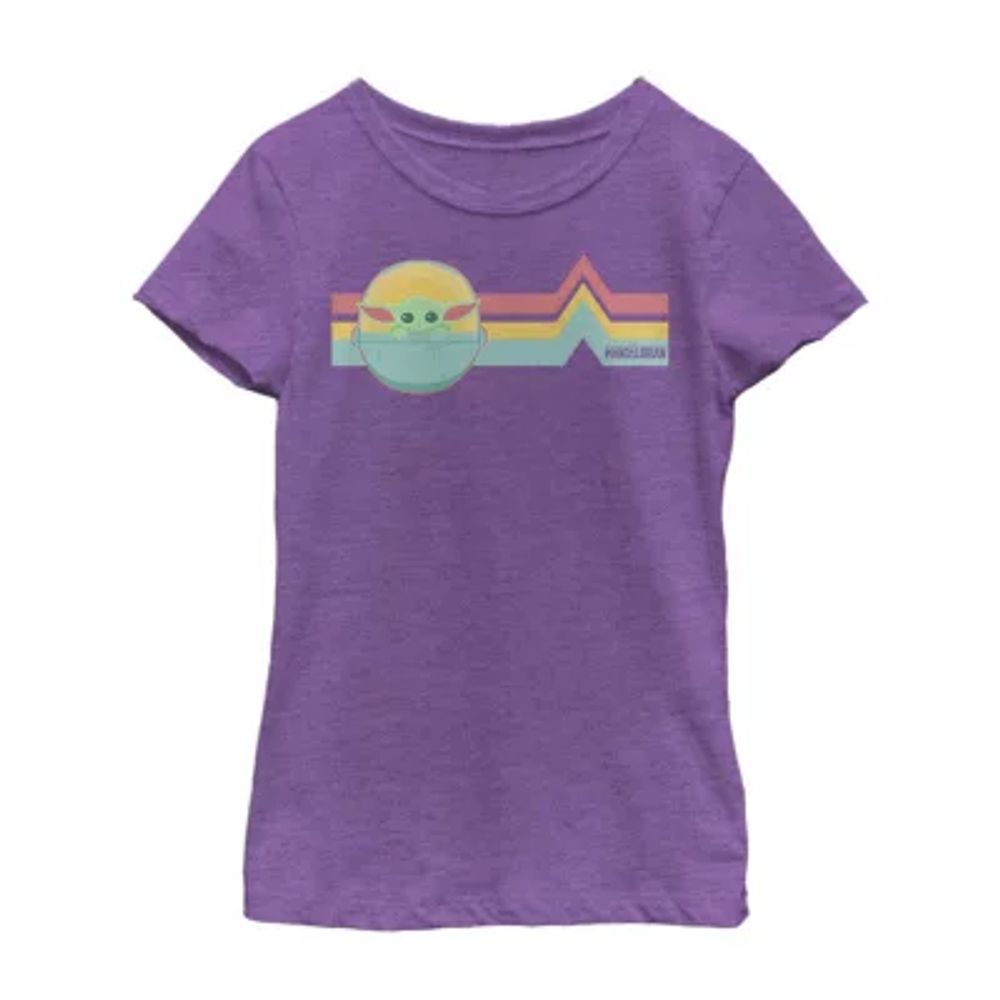 Rainbow Child Little & Big Kid Girls Crew Neck Short Sleeve Slim Fit Star Wars Graphic T-Shirt