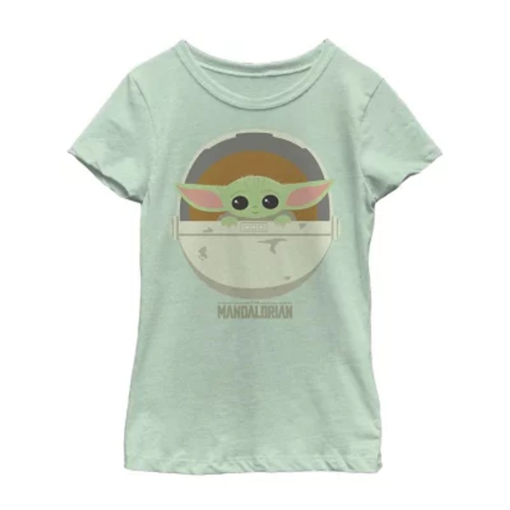 The Child Bassinet Little & Big Kid Girls Crew Neck Short Sleeve Slim Fit Star Wars Graphic T-Shirt