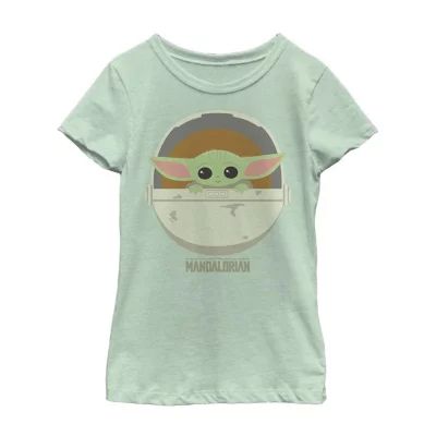 The Child Bassinet Little & Big Kid Girls Crew Neck Short Sleeve Slim Fit Star Wars Graphic T-Shirt