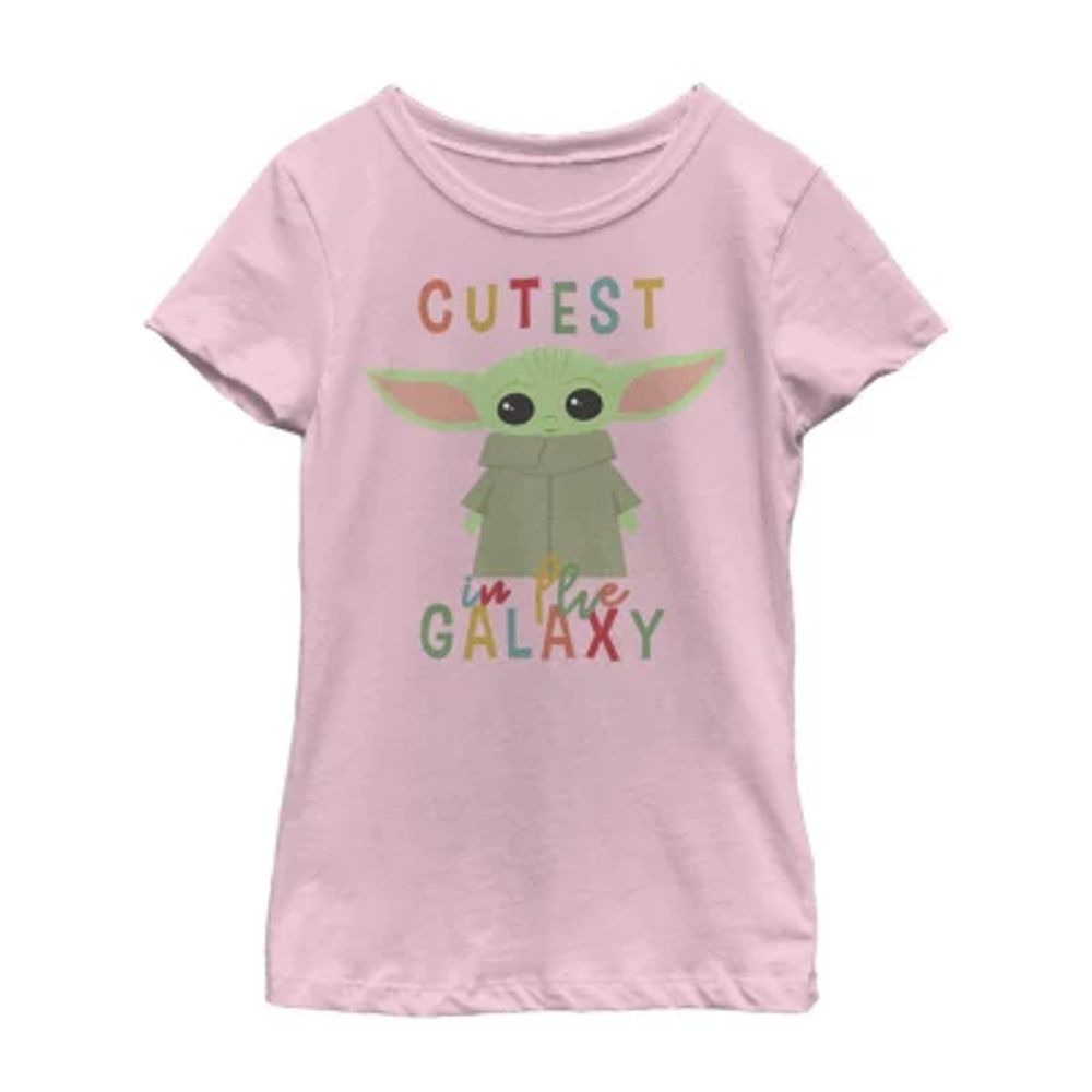 Little & Big Girls Cutest Child Crew Neck Short Sleeve Star Wars Graphic T-Shirt