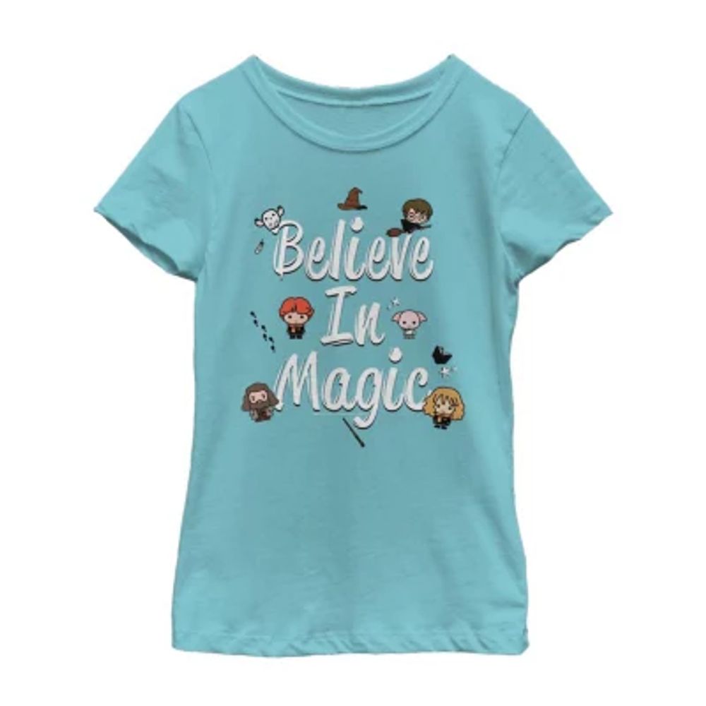 Little & Big Kid Girls Crew Neck Short Sleeve Slim Fit Harry Potter Graphic T-Shirt