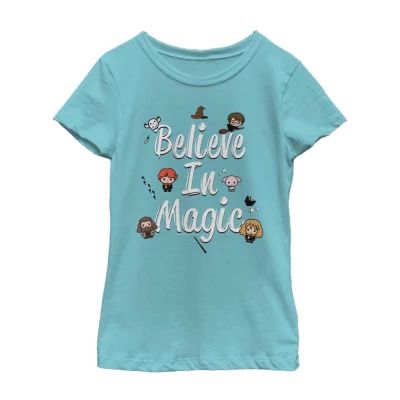 Little & Big Kid Girls Crew Neck Short Sleeve Slim Fit Harry Potter Graphic T-Shirt