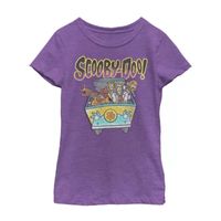 Little & Big Kid Girls Crew Neck Short Sleeve Slim Fit Scooby Doo Graphic T-Shirt