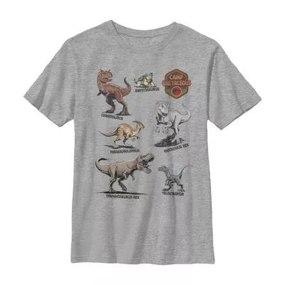 Little & Big Boys Crew Neck Short Sleeve Jurassic World Graphic T-Shirt