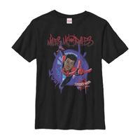 Little & Big Kid Boys Miles Morales Crew Neck Short Sleeve Spiderman Graphic T-Shirt