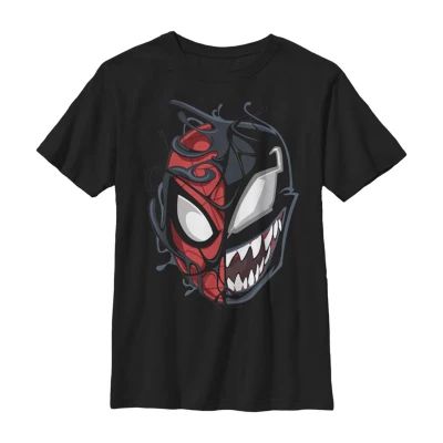 Little & Big Kid Boys Crew Neck Short Sleeve Slim Fit Marvel Venom Graphic T-Shirt