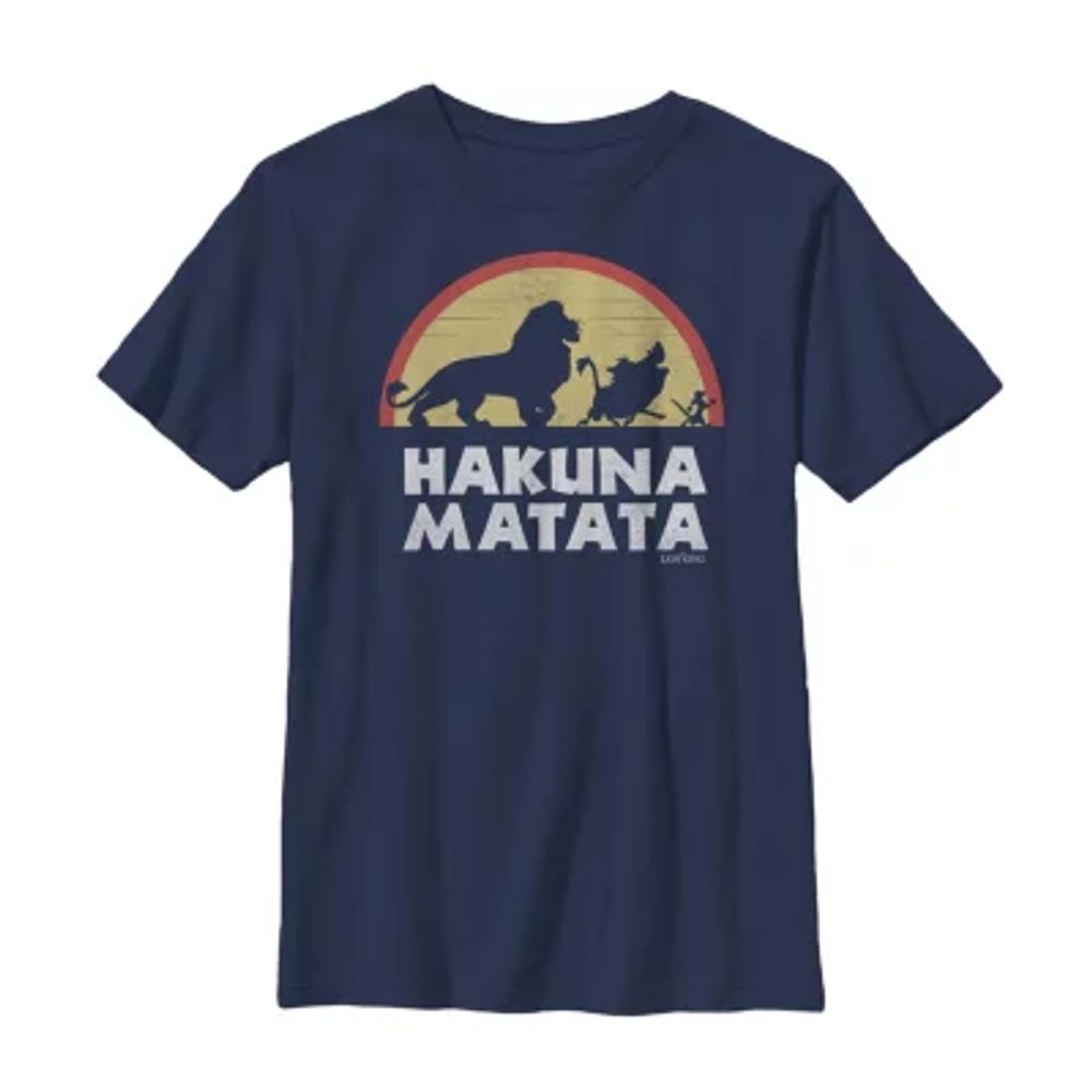 Little & Big Kid Boys Crew Neck Short Sleeve Slim Fit The Lion King Graphic T-Shirt