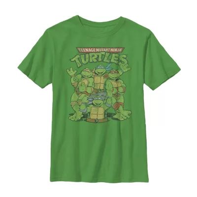 Little & Big Kid Boys Crew Neck Short Sleeve Slim Fit Teenage Mutant Ninja Turtles Graphic T-Shirt