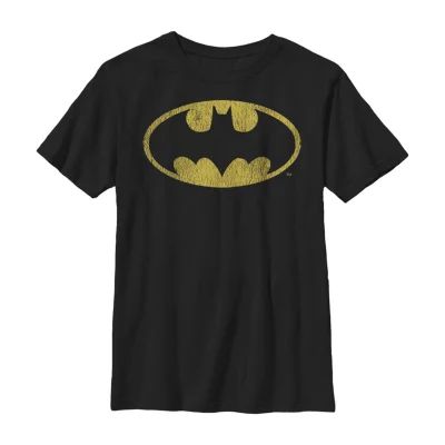 Little & Big Kid Boys Crew Neck Short Sleeve Slim Fit Batman Graphic T-Shirt