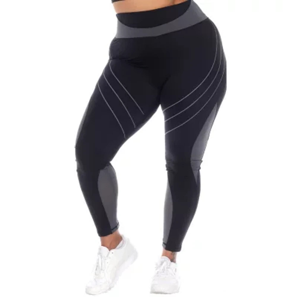 White Mark Womens High Rise 28" Plus Full Length Leggings