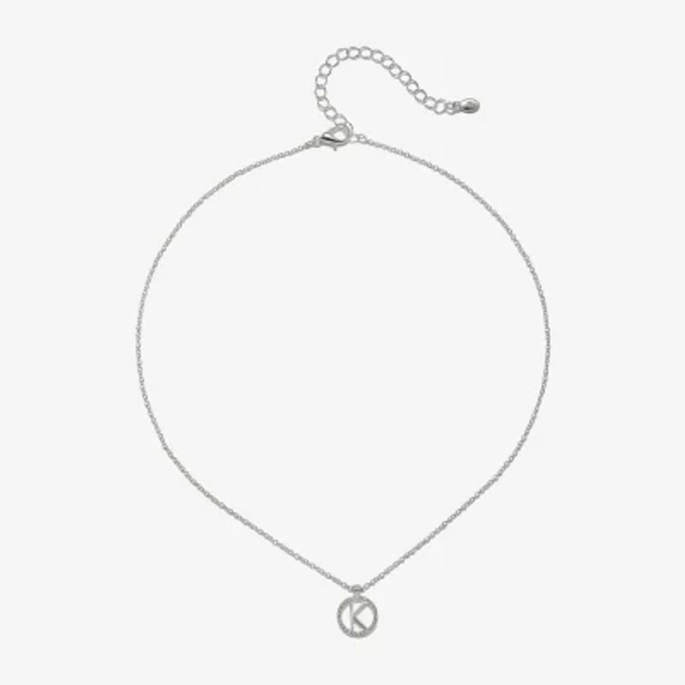 Bijoux Bar Delicates Initial Womens 16 Inch Pendant Necklace