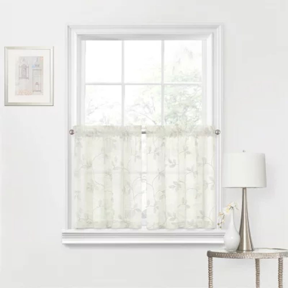 Regal Home Meadow Embroidered 2-pc. Rod Pocket Window Tier