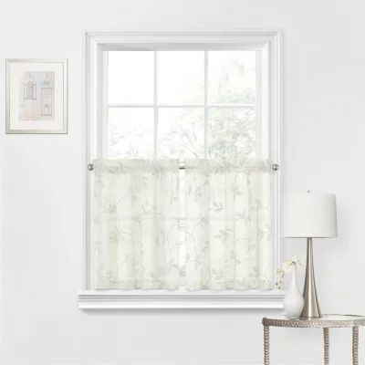 Regal Home Meadow Embroidered 2-pc. Rod Pocket Window Tier