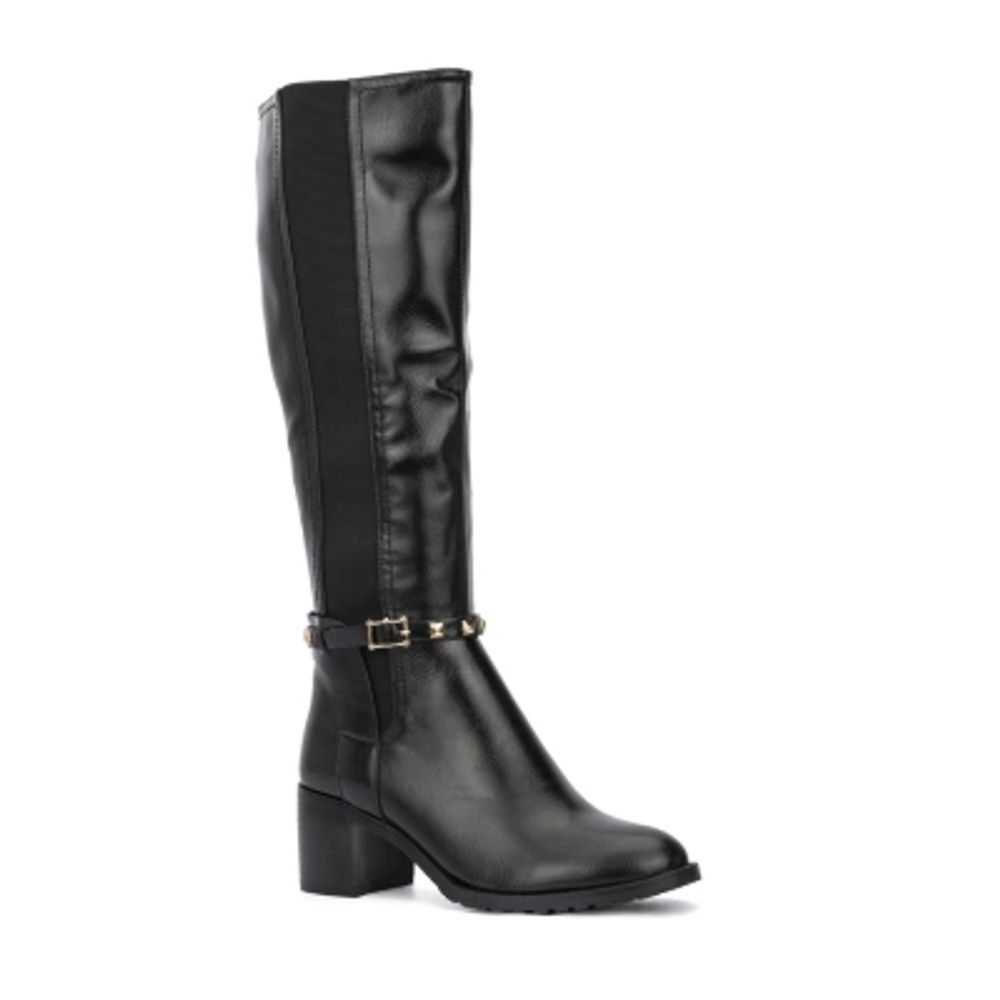 Torgeis Womens Destiny Stacked Heel Riding Boots