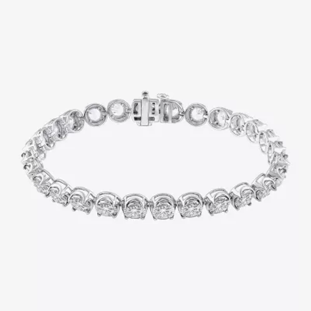 7 Ct.T.W. (H-I / I1) Womens Lab Grown White Diamond 10K White Gold 7.25 Inch Tennis Bracelet