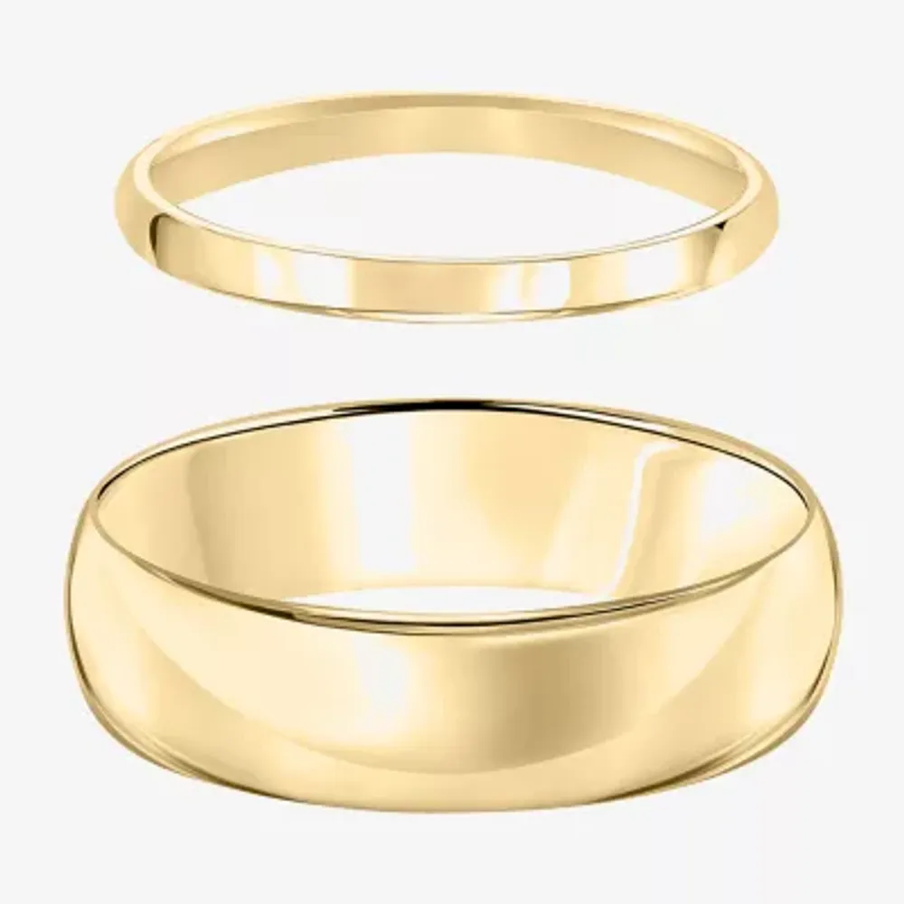 Unisex Adult 10K Gold Wedding Ring Set