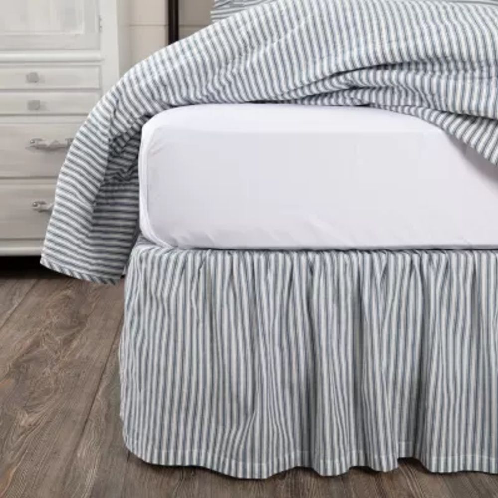 VHC Brands Sawyer Mill Stripe 16" Bed Skirt