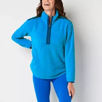 Xersion Womens Teddy Sherpa Long Sleeve Quarter-Zip Pullover