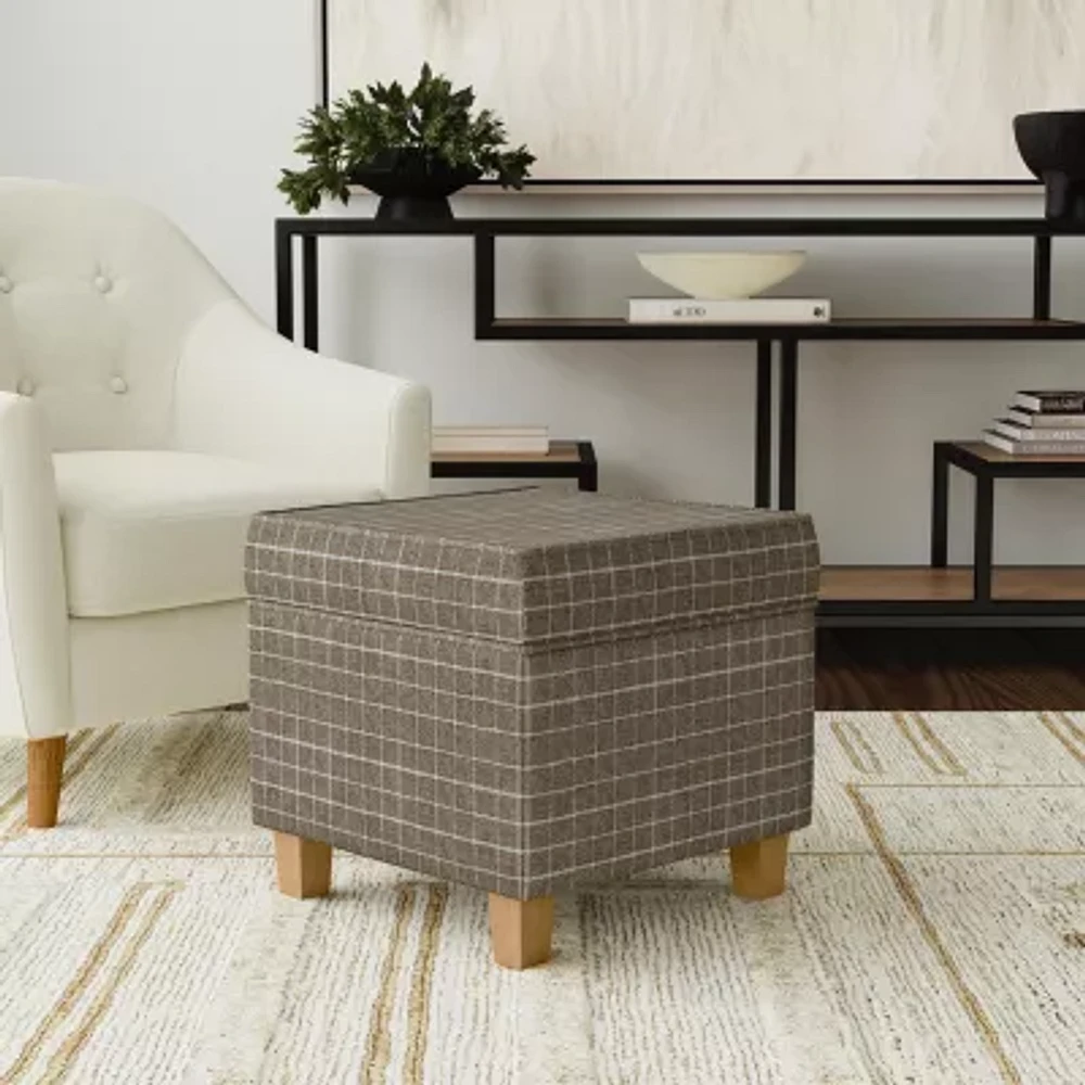 Homepop Storage Lift-Top Upholstered Striped Ottoman