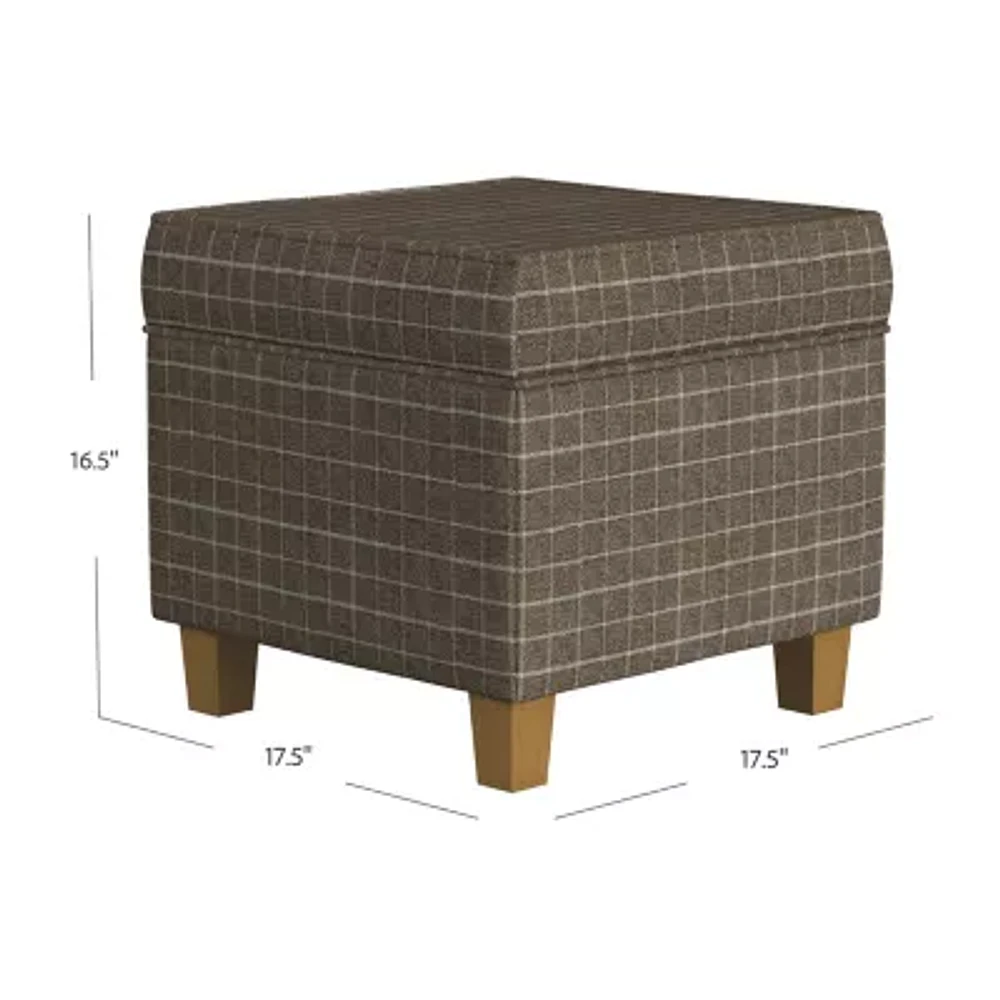 Homepop Storage Lift-Top Upholstered Striped Ottoman