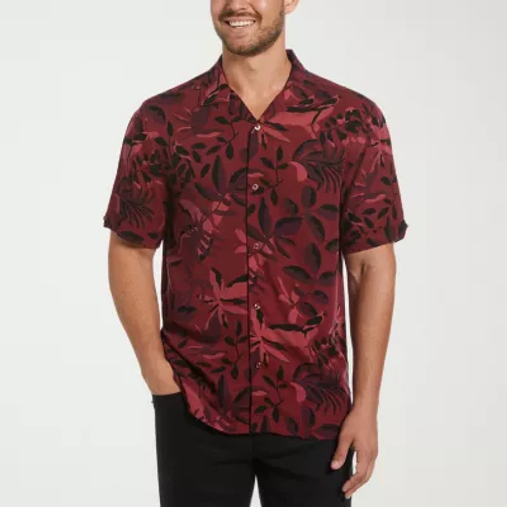 Cubavera Mens Short Sleeve Regular Fit Button-Down Shirt