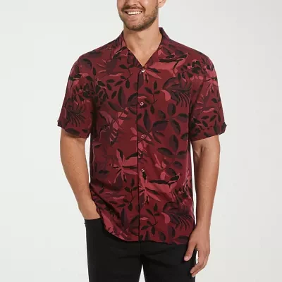 Cubavera Mens Short Sleeve Regular Fit Button-Down Shirt