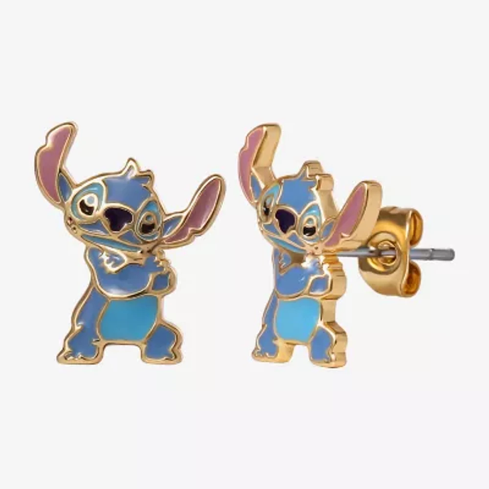Disney Classics 18K Gold Over Brass 13mm Lilo & Stitch Stud Earrings