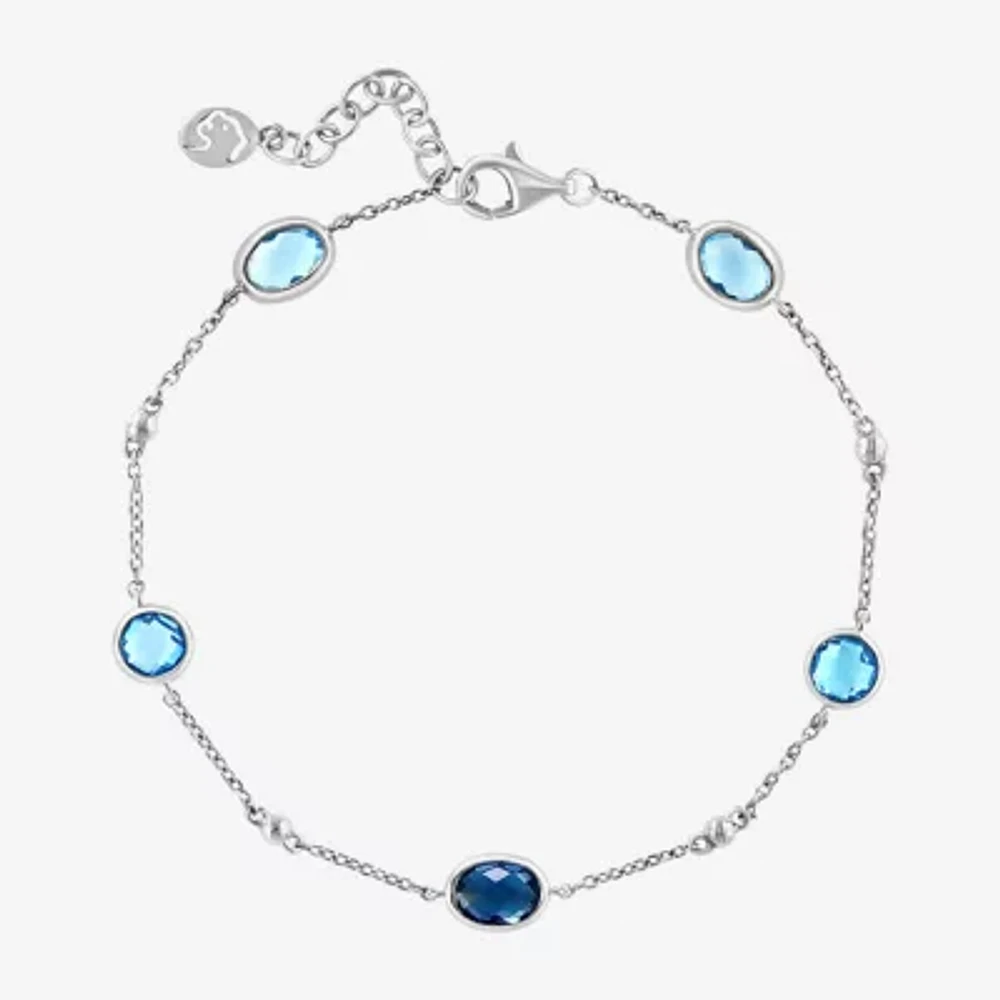 Effy Final Call Womens Genuine Blue Topaz Sterling Silver Strand Bracelet