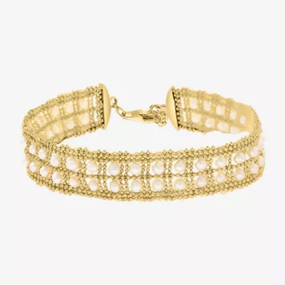 Effy Final Call Womens White Cultured Freshwater Pearl Sterling Silver 7.5 Inch Tennis Bracelet