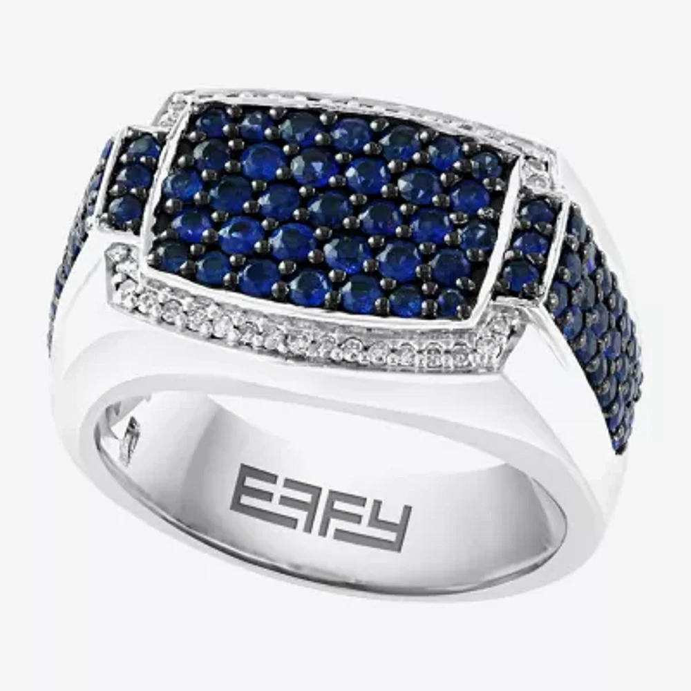 Effy Final Call Mens Genuine Blue Sterling Silver Round Fashion Ring