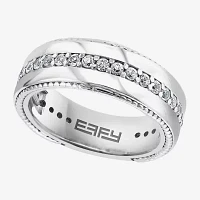 Effy Final Call Mens 1/7 CT. T.W. Genuine White Sapphire Sterling Silver Round Fashion Ring