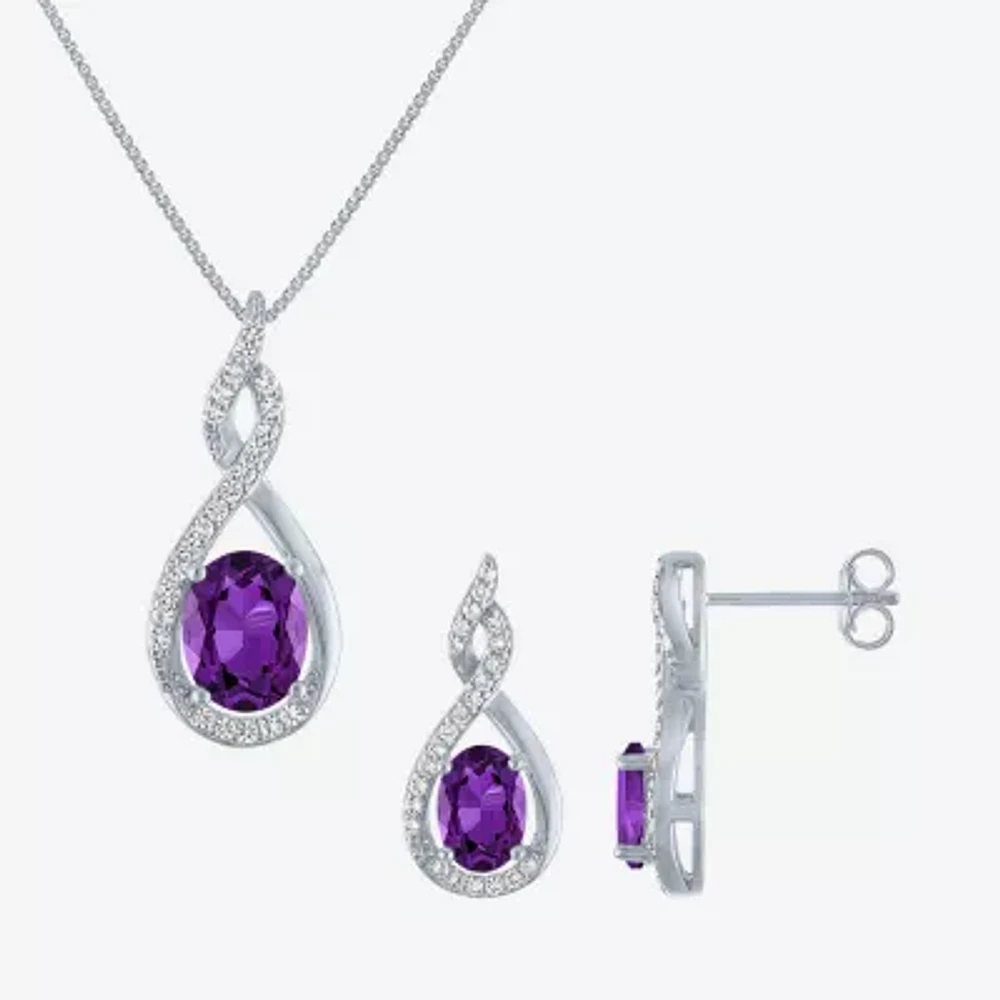 Gemstone Sterling Silver 2-pc. Oval Jewelry Set