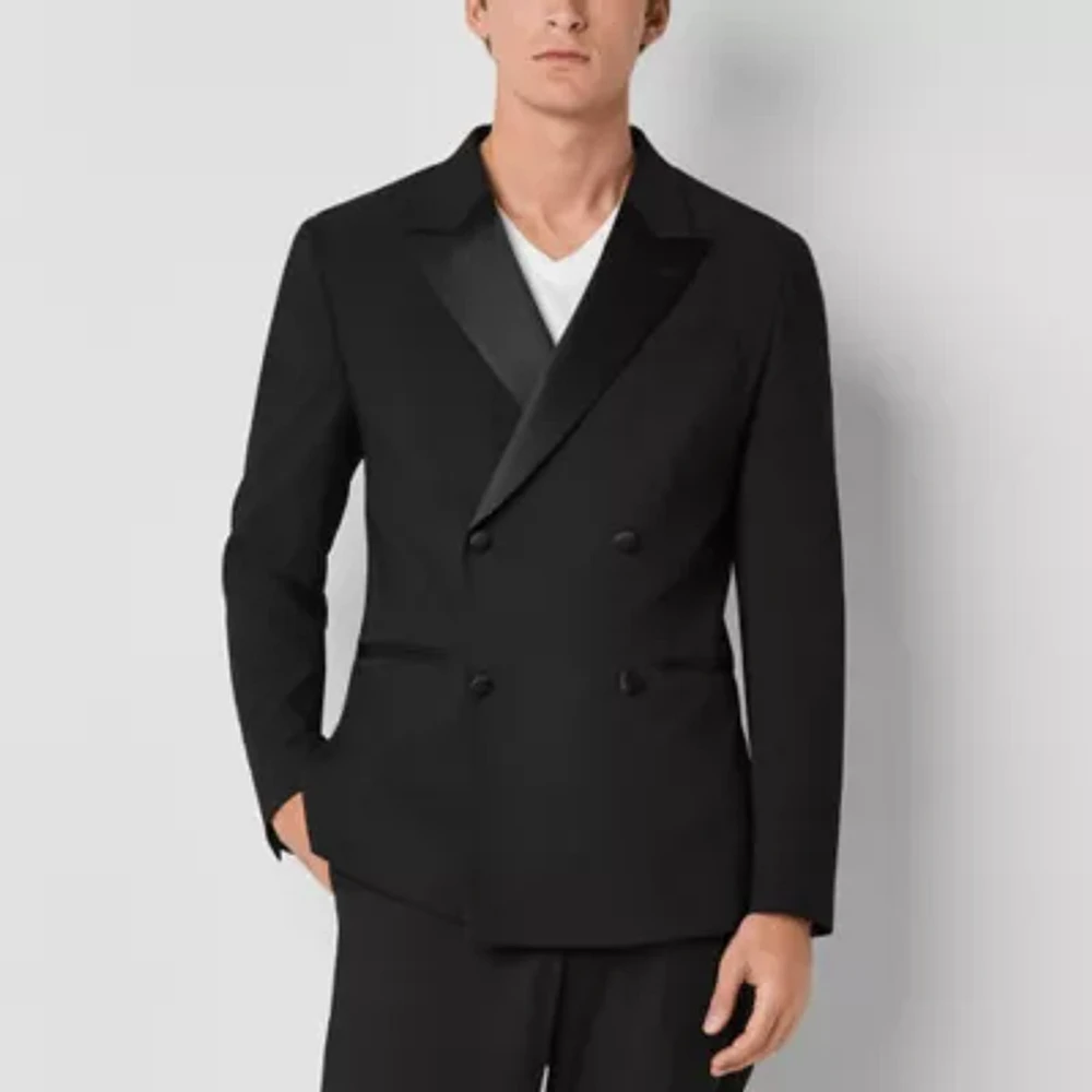 J. Ferrar Tuxedo Mens Stretch Fabric Slim Fit Suit Jacket