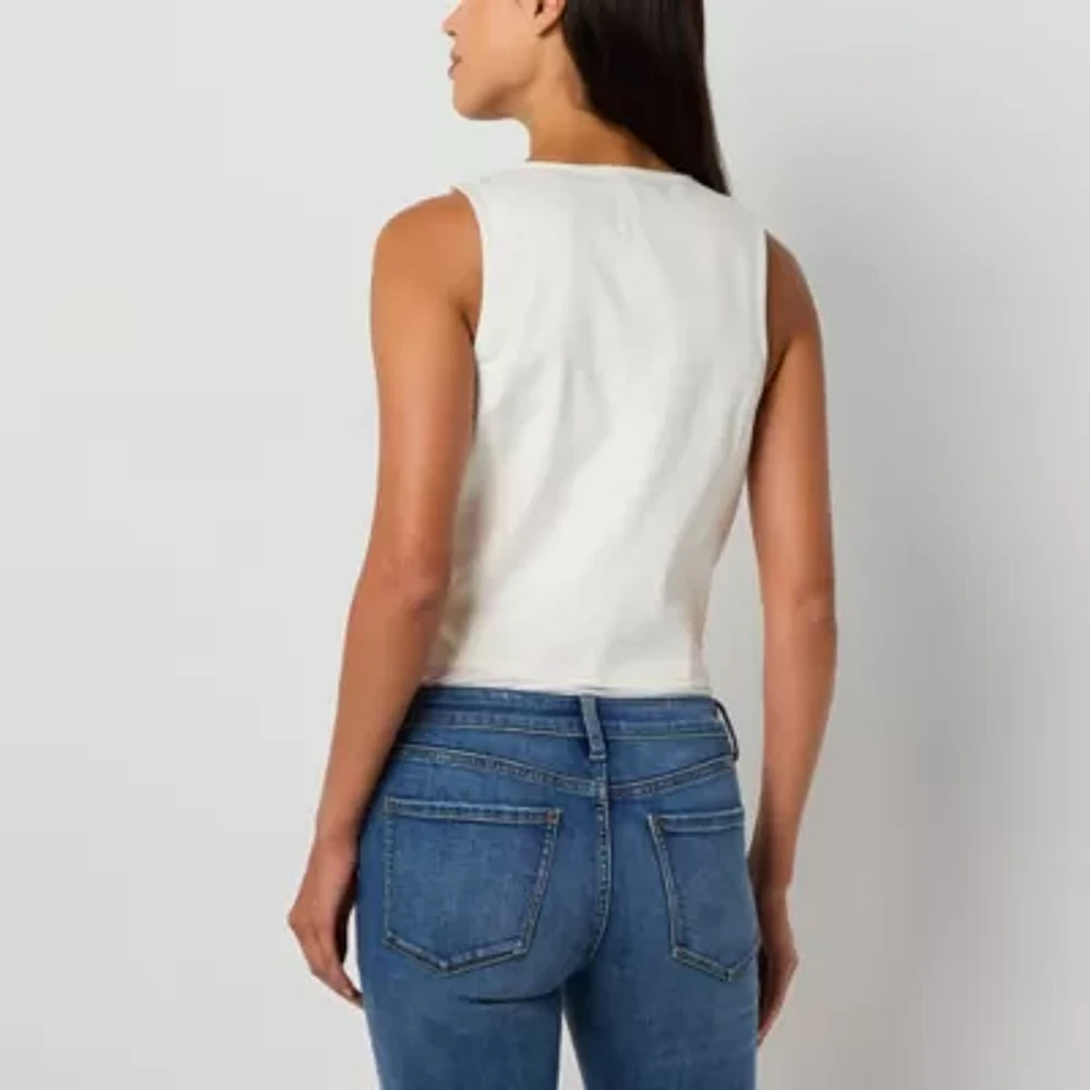 a.n.a Soft Drape Womens V Neck Sleeveless Vest