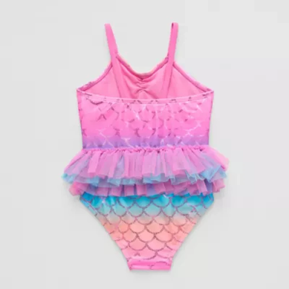 Okie Dokie Mermaid Toddler Girls One Piece Swimsuit