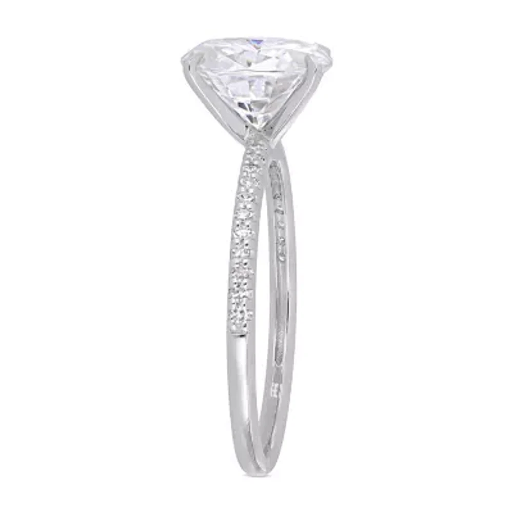 Womens 1/10 CT. T.W. White Moissanite 14K Gold Engagement Ring