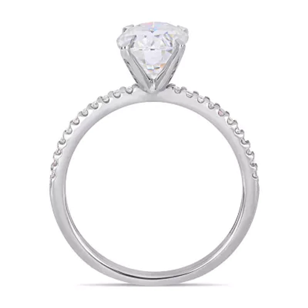 Womens 1/10 CT. T.W. White Moissanite 14K Gold Engagement Ring