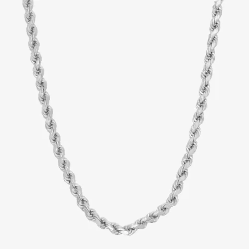 Unisex Adult Sterling Silver 20 Inch Rope Chain Necklace
