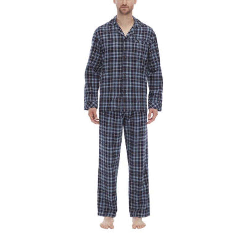 Residence Flannel Mens Long Sleeve 2-pc. Pajama Sets