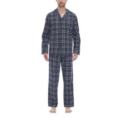 Residence Flannel Mens Long Sleeve 2-pc. Pajama Sets