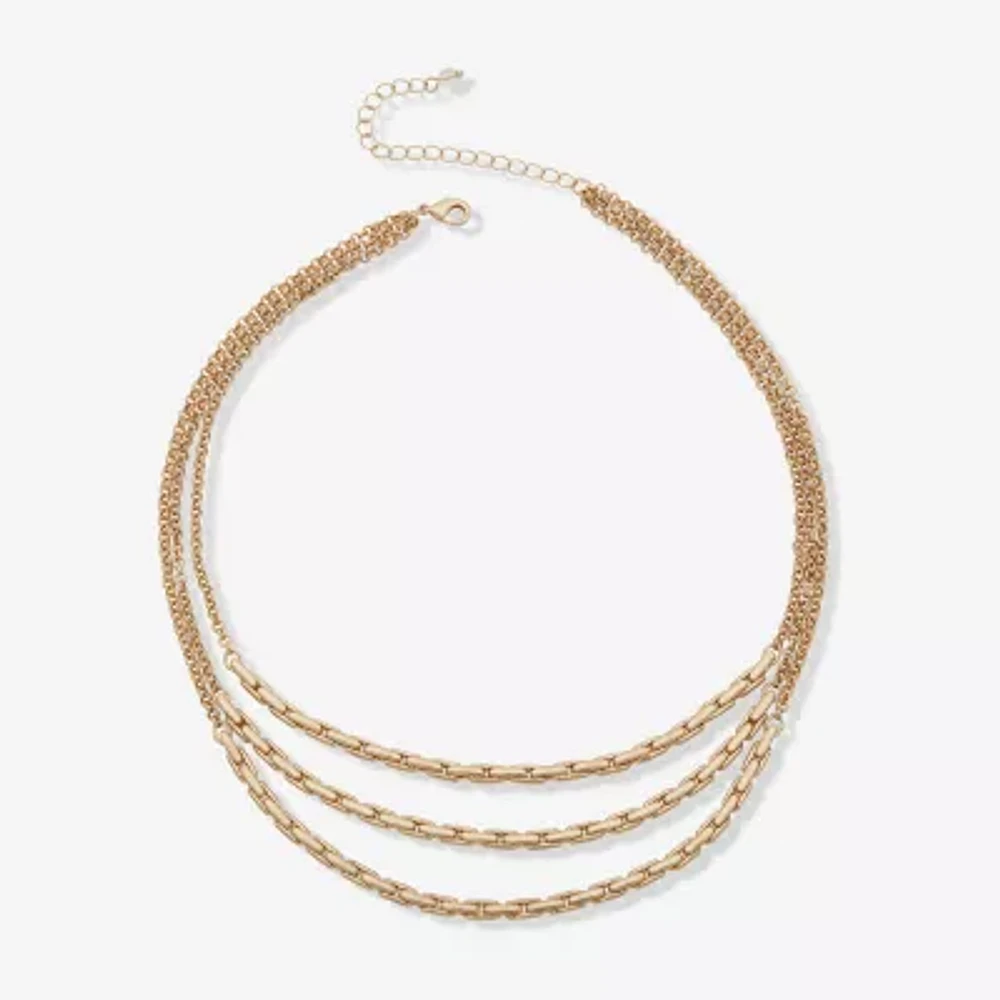 a.n.a Gold Tone Womens 16 Inch Strand Necklace