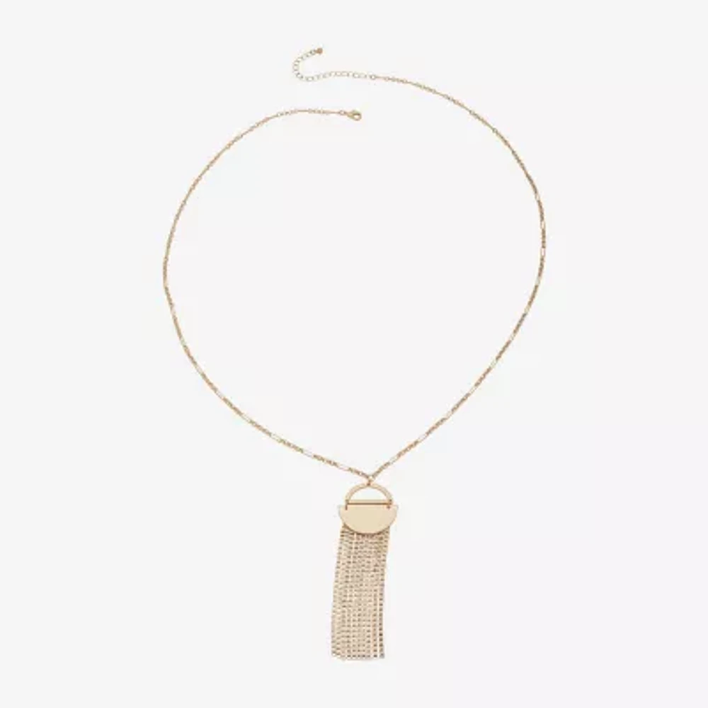 a.n.a Gold Tone Womens 30 Inch Pendant Necklace