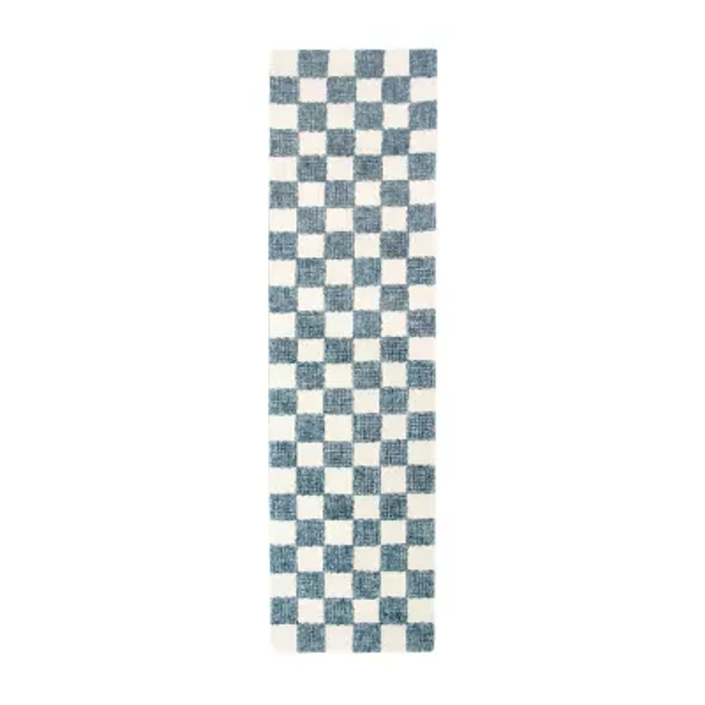 Liora Manne Savannah Checked Hand Tufted 2' X 7'6" Rectangular Runner