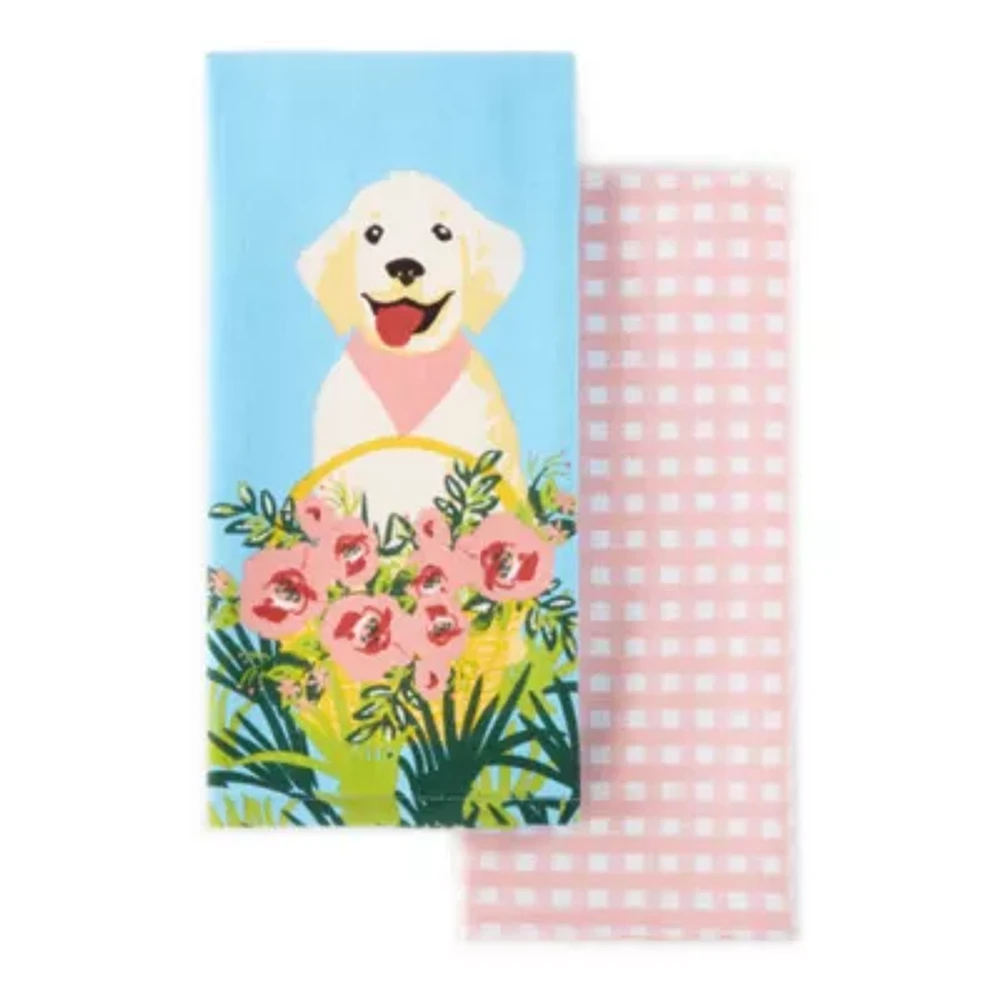 Layerings Spring Dog 2-pc. Kitchen Towel Set