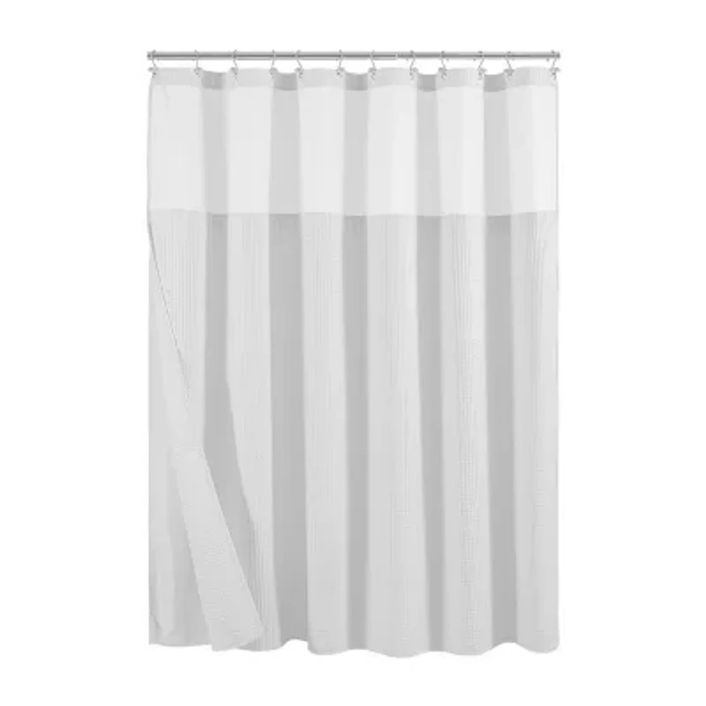 Awesome Home™ Waffle With Snap In Liner Shower Curtain