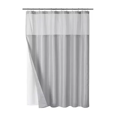 Awesome Home™ Waterproof Poly Snap Liner Shower Curtain Set